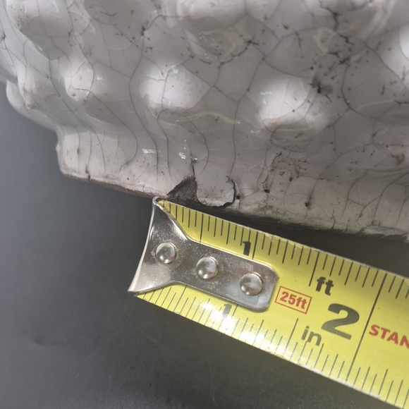 6'Ceramic Planter 27' Bulbous Hobnob Rustic Glazed Furniture Protectors Heavy - Picture 8 of 12